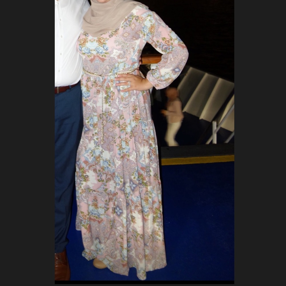 Off shoulder long sleeve maxi dress